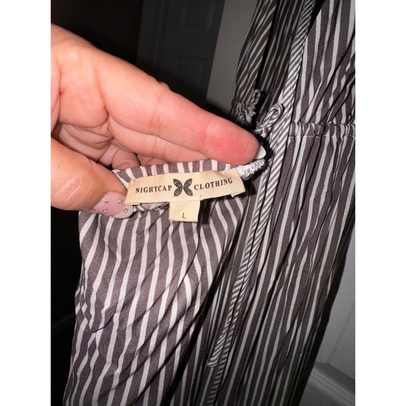 Nightcap Clothing Striped JUMPSUIT Bohemian Resort Wear Size L - Picture 7 of 9